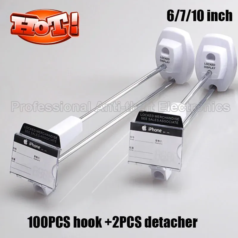 Kits 100pcs/lot retail shop accessories security display slatwall hook white color free shipping(15cm&18cm&25cm)