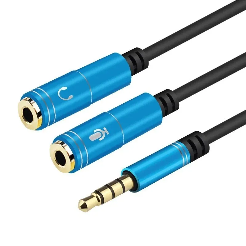 Câble de séparateur audio de 3,5 mm pour la prise d'ordinateur 3,5 mm 1 mâle à 2 micro femelle Splitter AUX Cable Casque Splitter Adaptateur