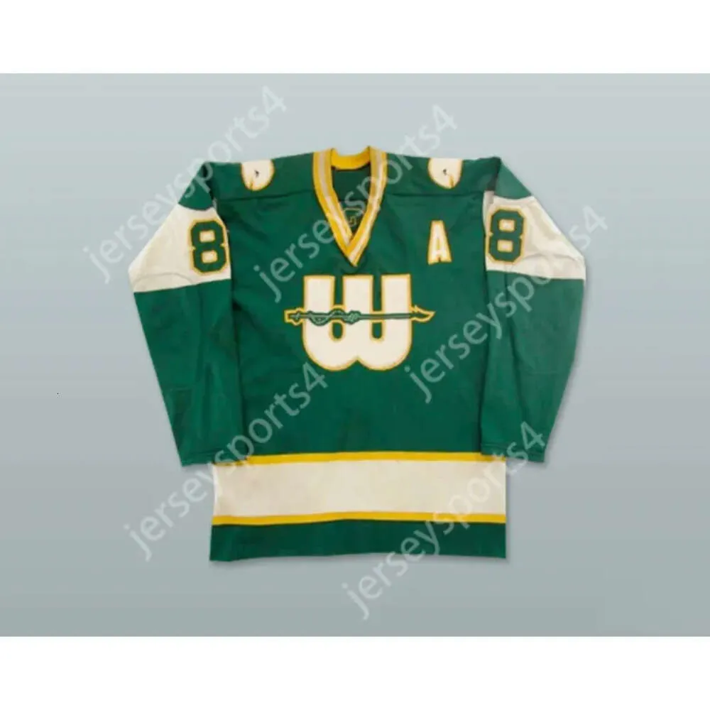 GDSIR Custom Tom Webster Wha 1974-75 Inghilterra Whalers 8 Away Hockey Jersey Nuovo Top E-M-L-XL-XXL-3XL-4XL-5XL-6XL