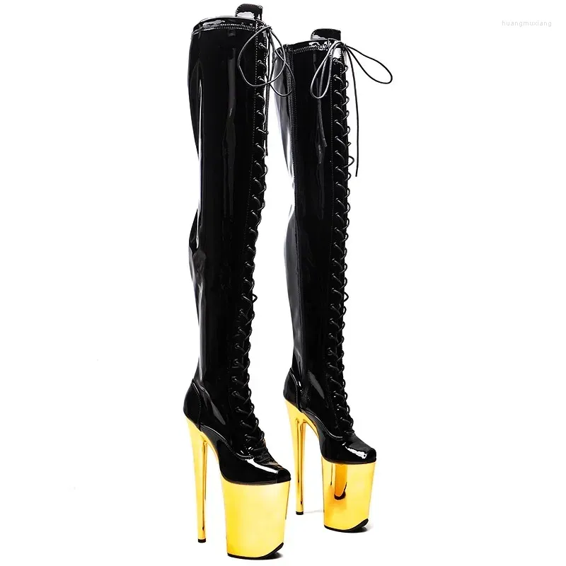 Dance Shoes Auman Ale 23CM/9inches PU Upper Sexy Exotic High Heel Platform Party Women Boots Pole 142