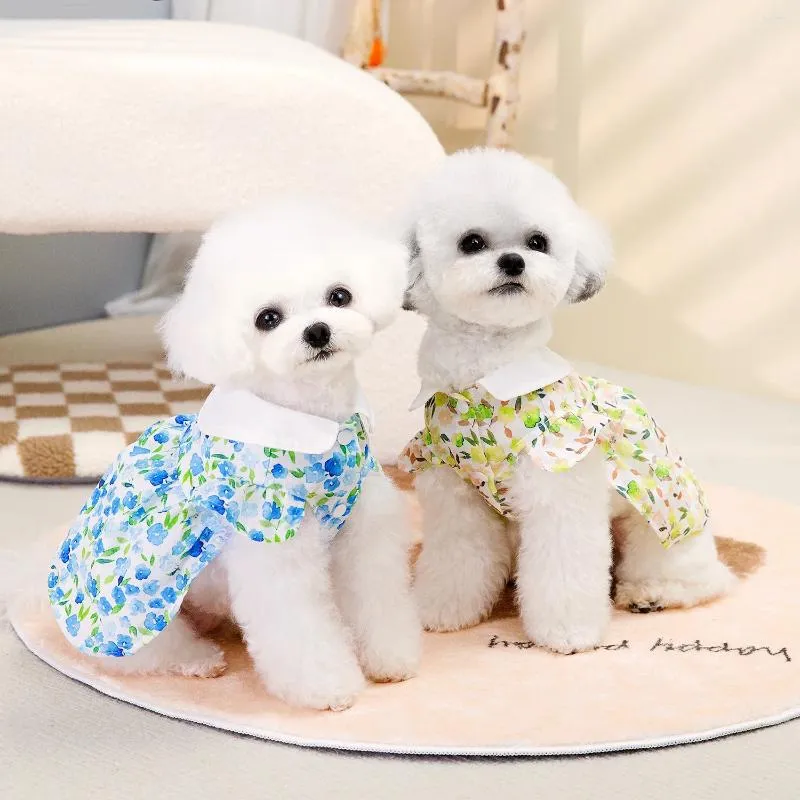 Vêtements de chien petits chiens floral princesse chiot jupe chat imprimerie robe de mariée