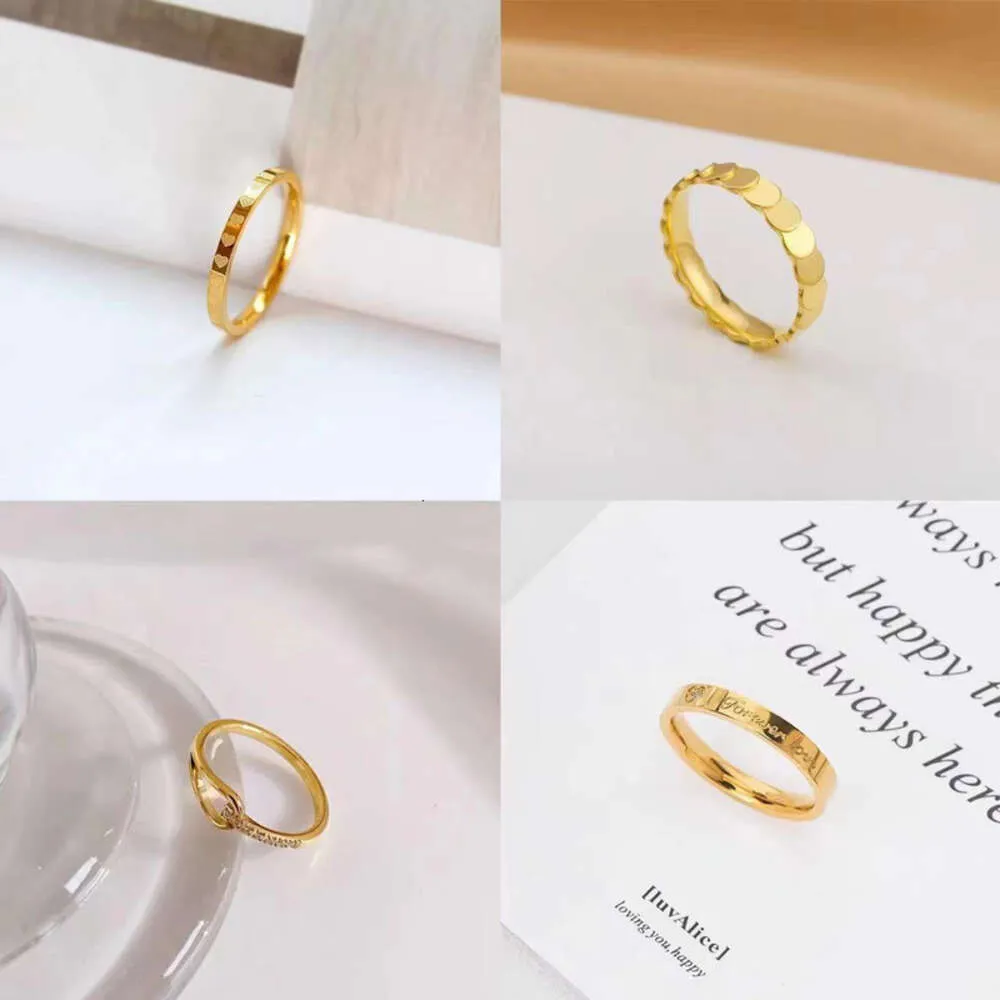 Titanium Steel Non Fading Ring for Women's Instagram Niche Design, Plain Ring Index Finger Ring, Cool and Personalized Couple Ring