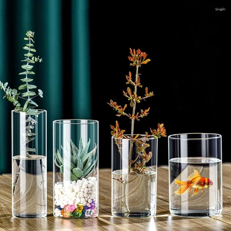 Vases Decorative Glass Vase Cylinders For Beautiful Table Centerpieces