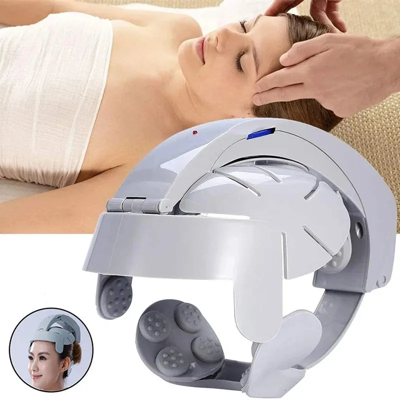 Instrumento de massagem da cabeça elétrica Vibração multifuncional Massageador de couro cabeludo Pontos de acupuntura Acondando massageador de capacete vestível240325