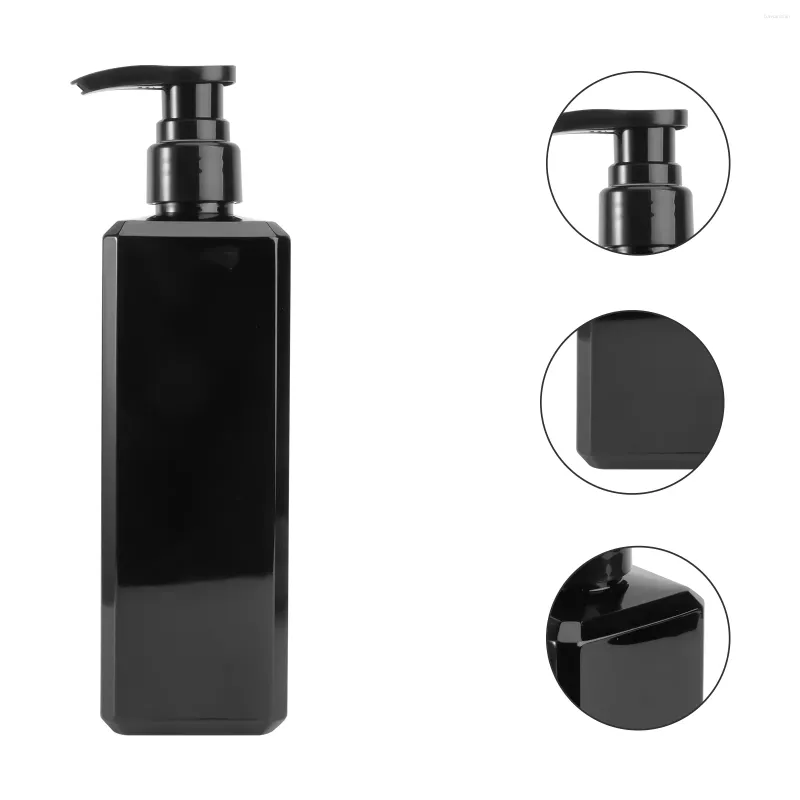 Dispensateur de savon liquide Rechargeable Bouteilles de pompe vide pour les lotions de shampooing de bain de cuisine Distors à main 500 ml de salle de bain noire