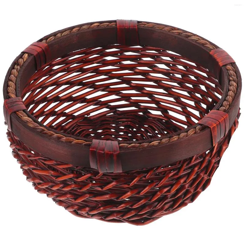 Zestawy naczyń stołowych Decor Rattan Chleba Kosz Sundries Organizator Storage Multi-Antaktop Desktop Tkane owoce Prosty uchwyt