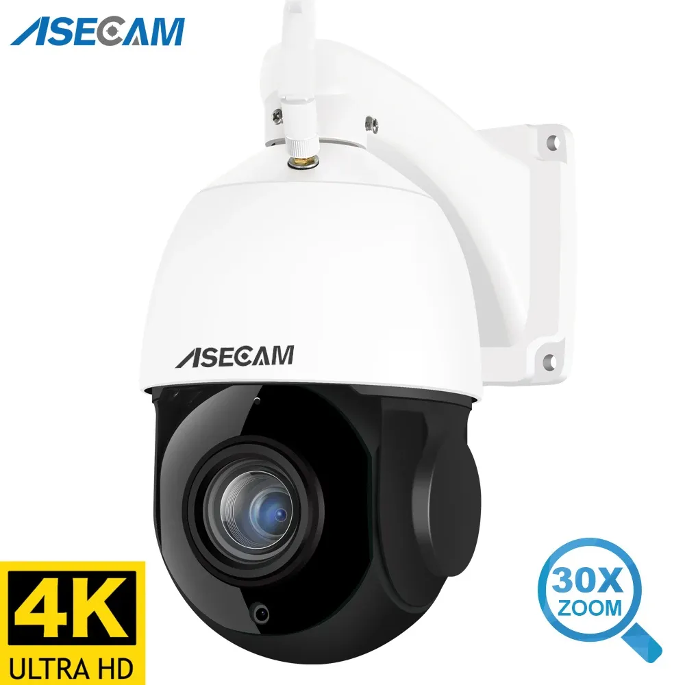 Cameras 8MP 4K PTZ IP CAMERIE 30X ZOOM OPTIQUE WIFI OUTDOOOR HUMAIN AI Suivi Auto PoE ONVIF CCTV P2P CAME DE SURVEILLANCE AUDI