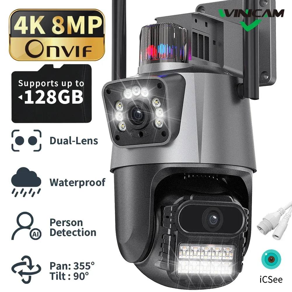 CAMERA 8MP 4K CAME WIFI CAME DIEUX SÉCURITÉ SÉCURITÉ EMPRÉPRÉE SÉCURITÉ CCTV CAMERIE VIDEO