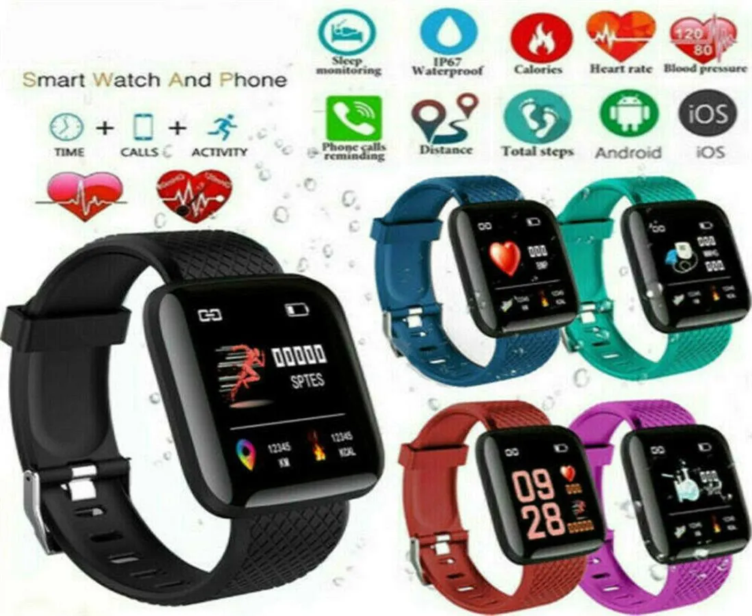 D13 Smart Watches 116 Plus 2020 Verkopen hartslag Watch Smart polsbandje Sports Watches Kit bloeddruk Smart Band WaterPro7076544