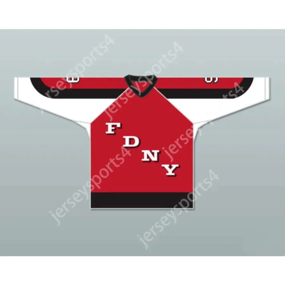 GDSIR Custom Red FDNY Bravest 9 Hockey Jersey Design 3 NOWOŚĆ TOP ED S-L-XL-XXL-3XL-4XL-5XL-6XL