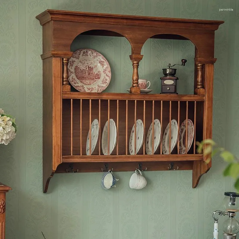 Diy Plate Display Rack Wooden Hanging Plate Rack Vintage Kitchen