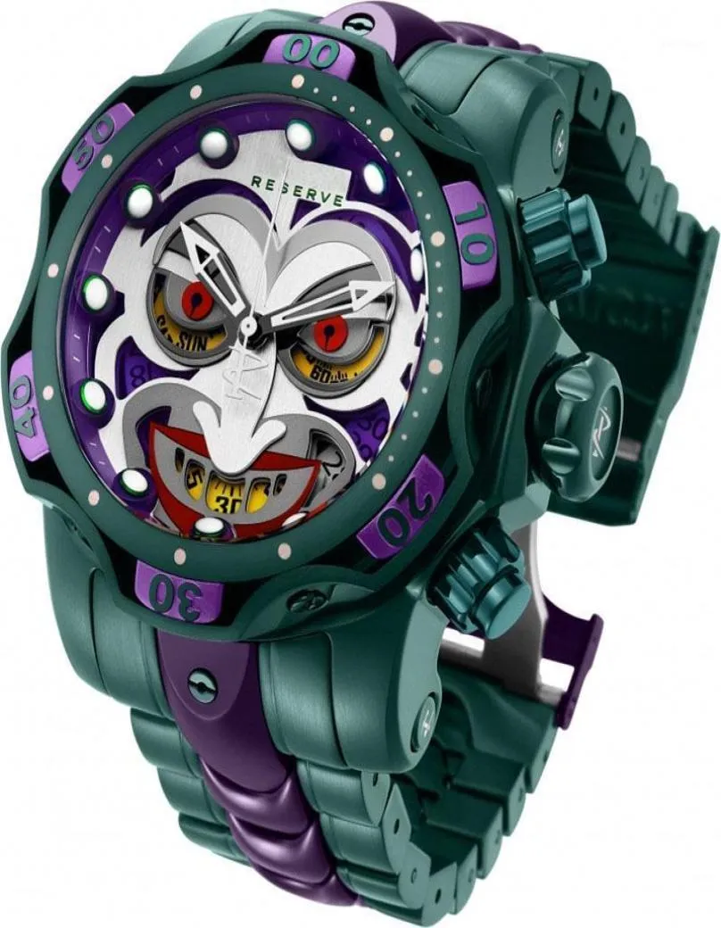 Polshorloges van topkwaliteit onvoltooide ongeslagen DC Joker Roestvrij staal Quartz Watch Men Fashion Business polshorloge Reloj Drop3708685