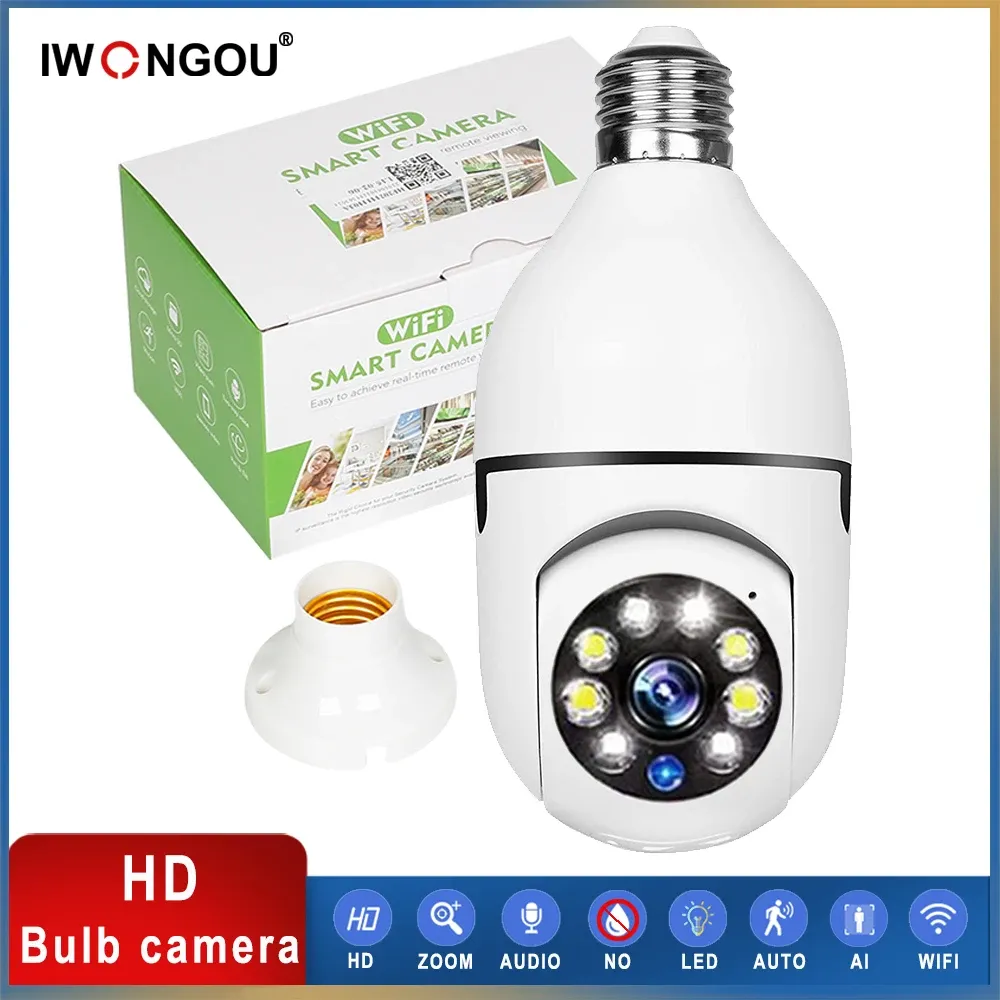 Camera's Home WiFi Camera Light Bulb 360 graden HD 2MP Night Vision Fullcolor Security Camera's Wireless Iwongou HumanTracking Home Camera