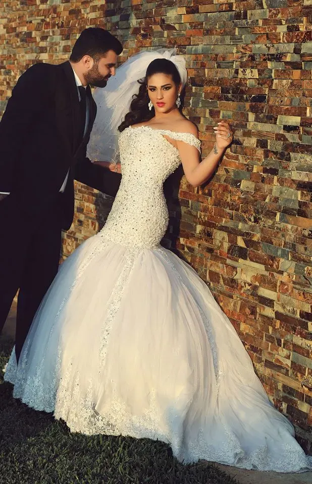 Dresses vestido de noiva cathedral train wedding dress sweetheart cap sleeves sparkly beading bodice backless mermaid wedding dress