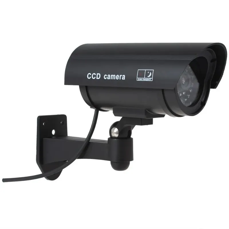 Fake Dummy Camera Waterproof Outdoor Fake Camera Batterispoyed Flimer Blink LED Security Bullet CCTV Camera för inomhus