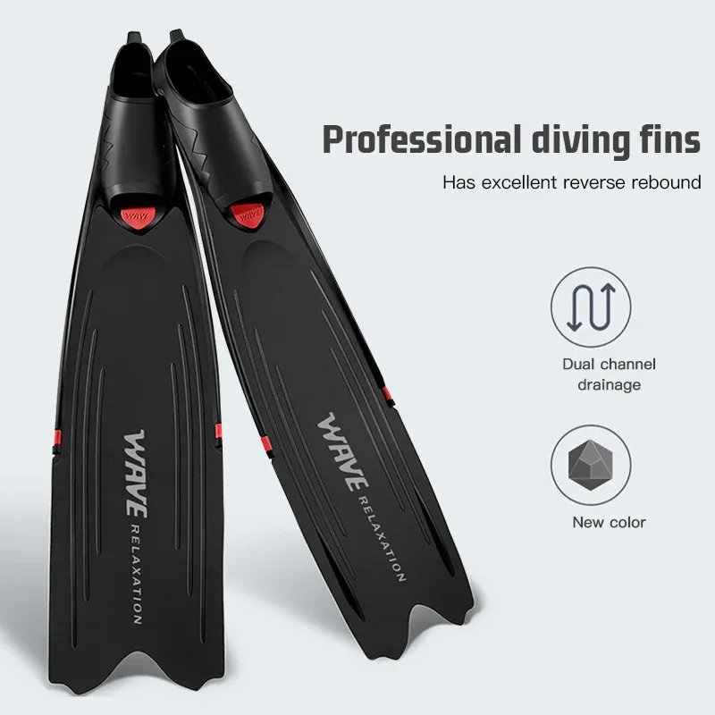 Tillbehör 2021 Ny Long Free Diving Flippersdiving Equipment Swimming Fins Långt för vuxna Män kvinnor