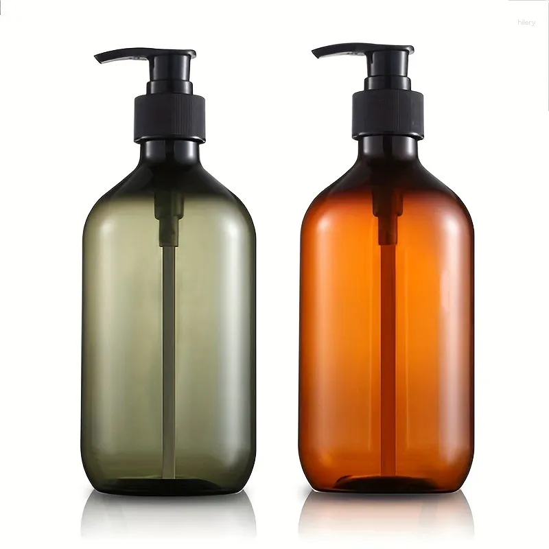 Dispensateur de savon liquide 2pc bouteilles de shampooing marron 300 ml 500 ml Gel de douche à main de la recharge de lotion 500 ml