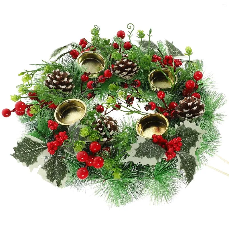 Flores decorativas Anel de Natal Wreath Wreath Porta Janela rústica Mesa de casamento peça central