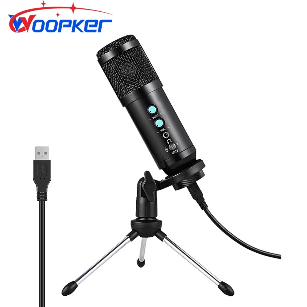 Микрофоны USB -микрофон Karaoke Studio Computer PC Condenser Microfone для микрофона YouTube Gaming Recording с штативом