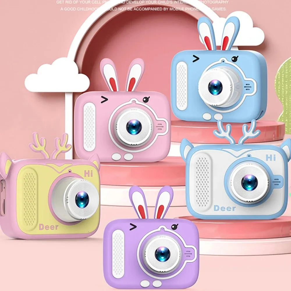 Bambini Mini fotocamera Po per ragazze Toy Camera per bambini 1080p Screen HD Regalo di Natale Cartoon Cartoon Caricamera per esterni 240327