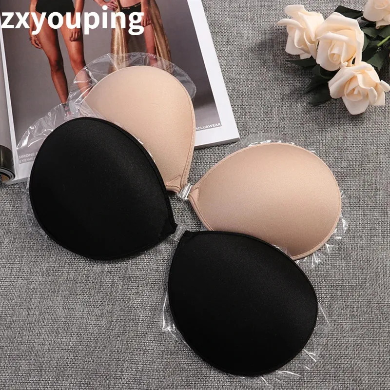 Sexy Sujetador Womens Bra Invisible Push Up SelfAdhesive Silicone Seamless Front Closure Sticky Backless Strapless Bras 240326