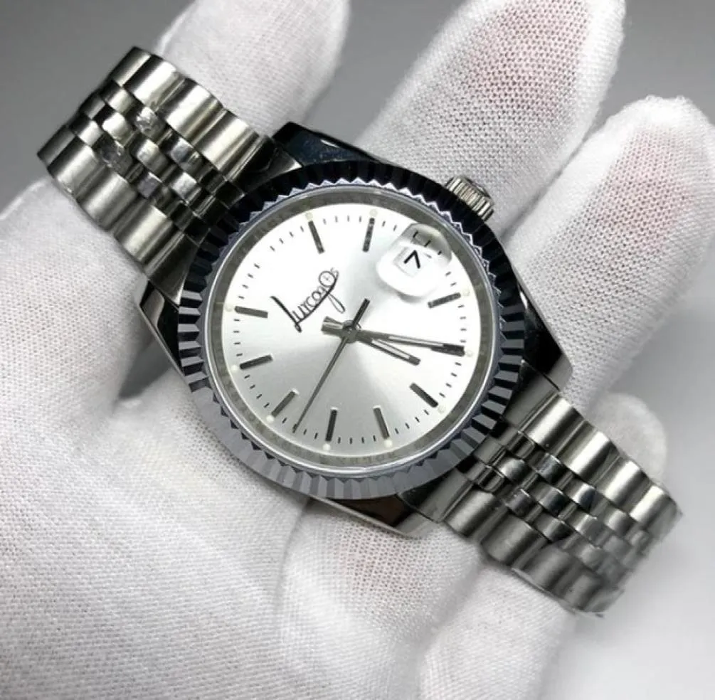 Wristwatches High Quality 36mm40mm Unisex Silver Dial Watch Glide Smooth Second Hand Luminous Mechanical Watches Datejust5391975