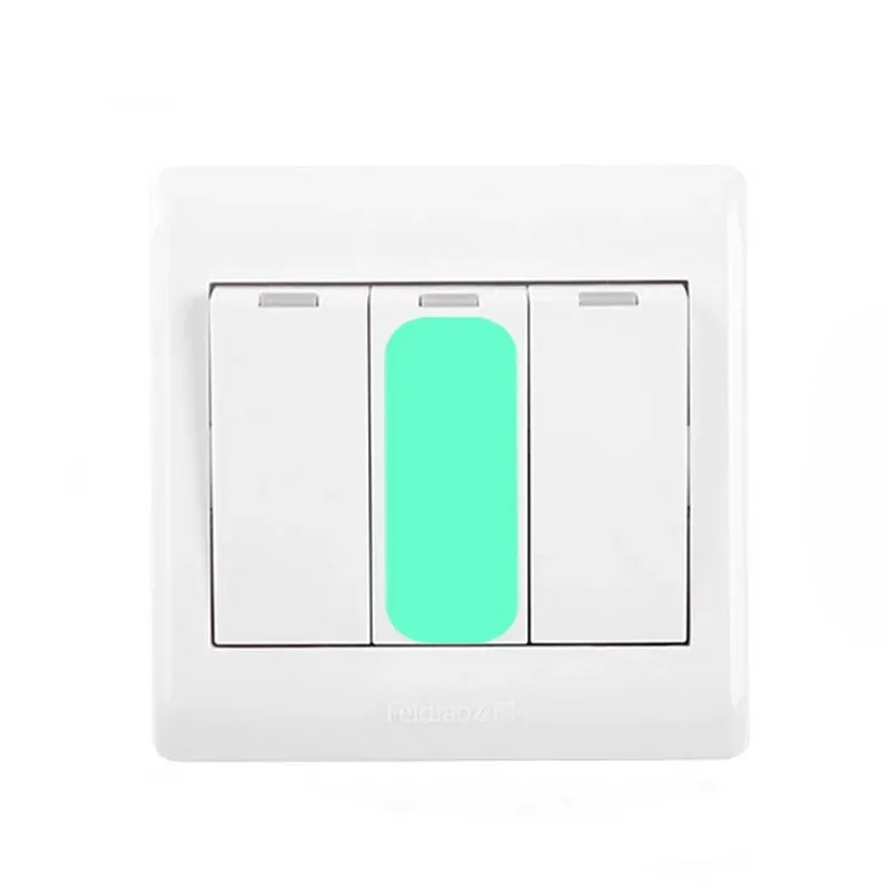 10pcs rettangolo luminoso switch switch bagliore nelle decalcomanie fluorescenti adesivi a parete scuro utile per bambini decorazioni per la casa per la luce della notte per le decalcomanie a parete fluorescente