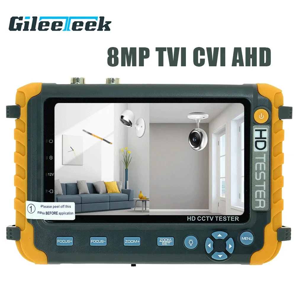 Anzeige IV8W CCTV -Kamera -Tester Monitor 8MP ADH CVI TVI CVBS 4 INS 1 Kameras HD Koaxialprüfer DC12V Ausgangsleistung CCTV -Testerprüfwerkzeug