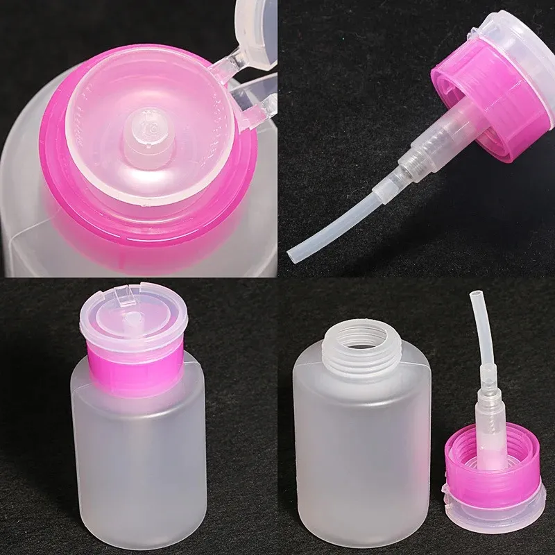 2024 Refillable Cosmetic Bottle Air Pressure Pump Dispenser Nail Polish Remover Cleanser Container Manicure Makeup Tool 60/150ml Refillable