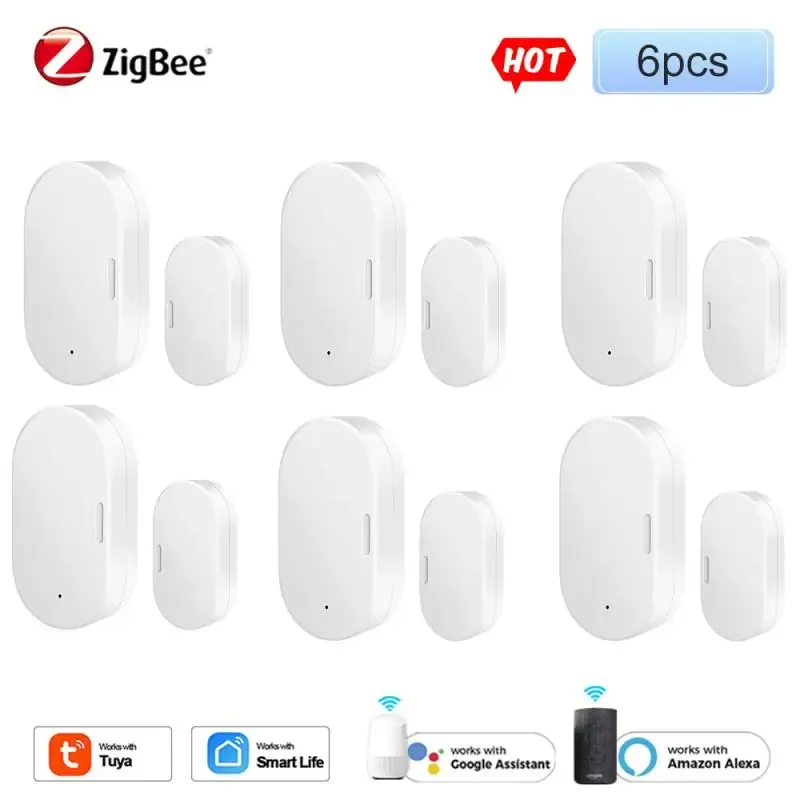 Rilevatore Tuya Zigbee 3.0 Smart Door Worter Sensor Retector Protection Security Smart Life App Control tramite Alexa Google Home Smart Home