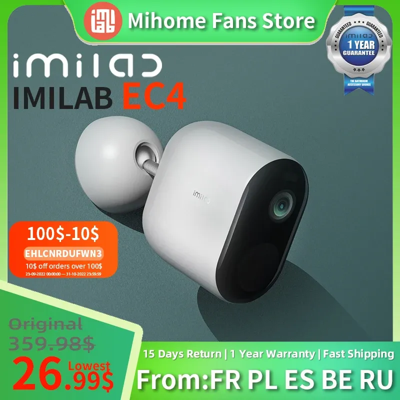 System IMilab EC4 Outdoor Spotlight kamera baterii System nadzoru wideo Zestaw 400MP HD IP Wireless Wi -Fi Smart Home Security CCTV Cam