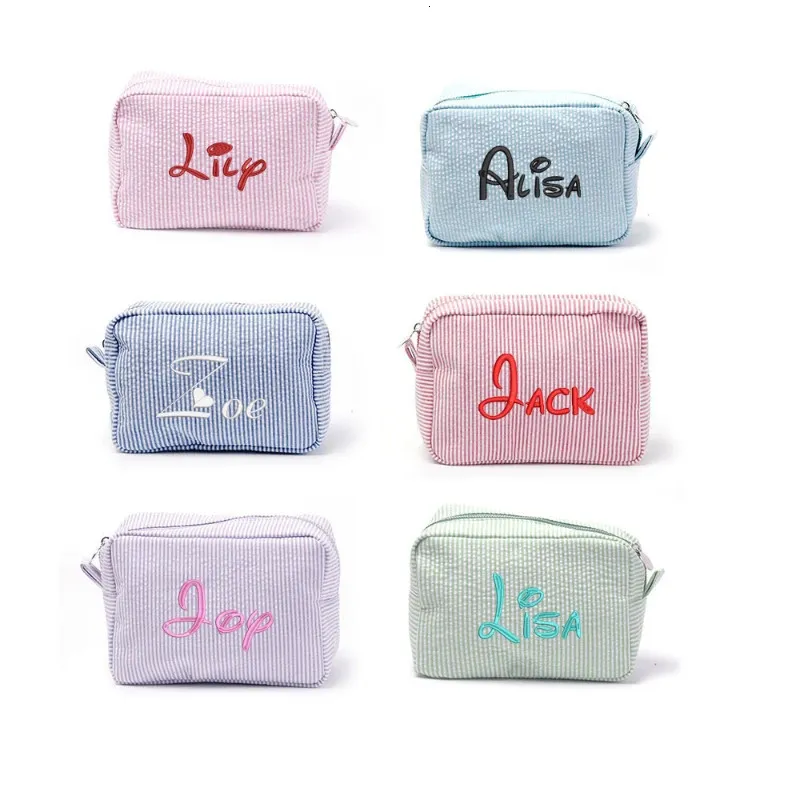 Имя названия Seersucker Makeup Bag Сумма для ручной работы Dian Mississippi Sadging Bag Сумка для хранения 240327