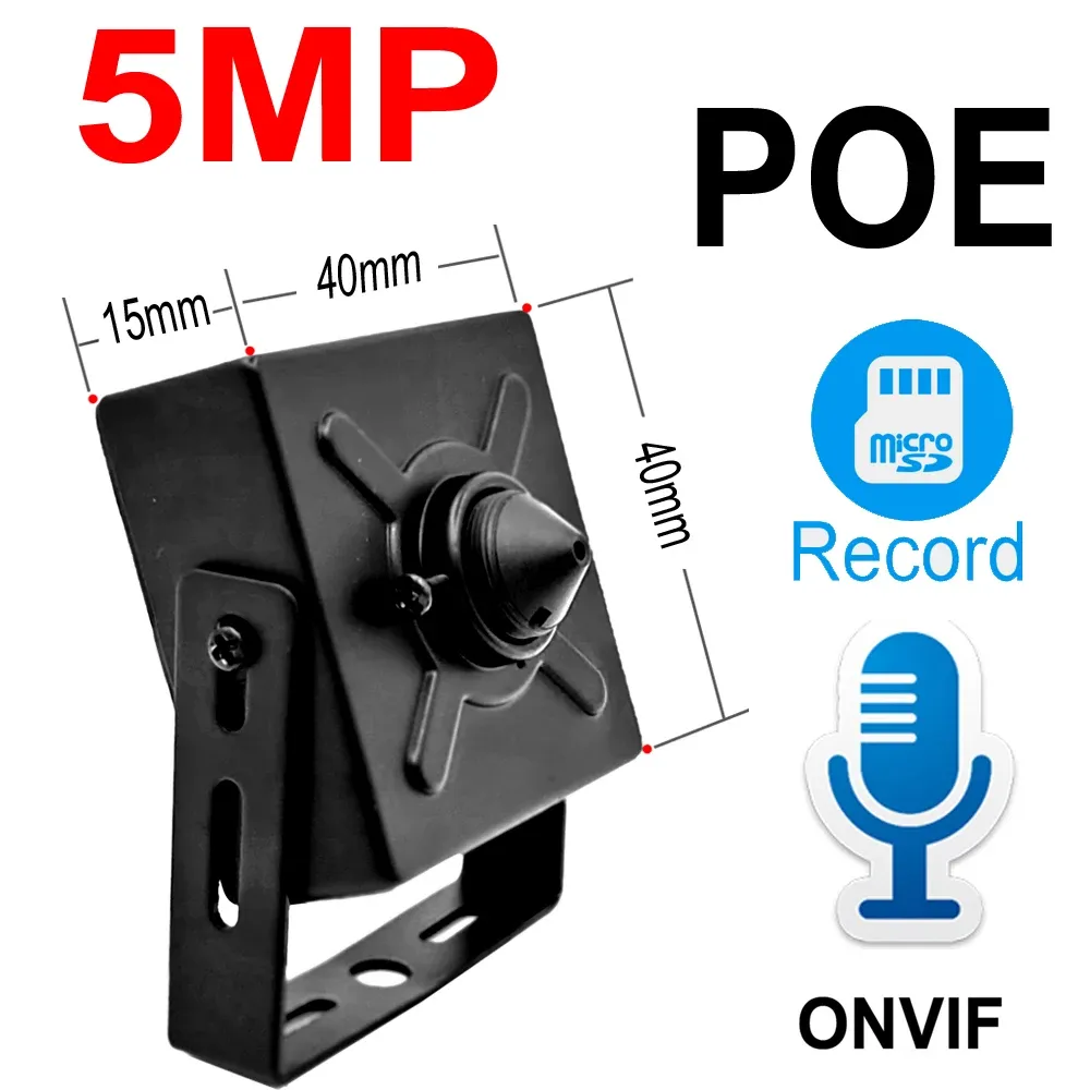 Kamery 5MP Poe Camera IP HD CCTV Security Wbudowane mikrofon obsługuje Micro SD Glot