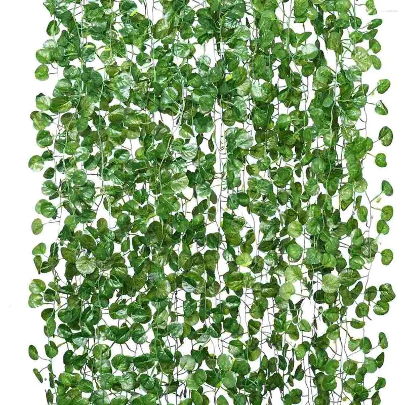 Fiori decorativi 18 pezzi di vite artificiale Begonia Leaf con cravatte cavi da 50 pezzi fogliame di ghirlanda sospesa per casa da giardino da cucina domestica