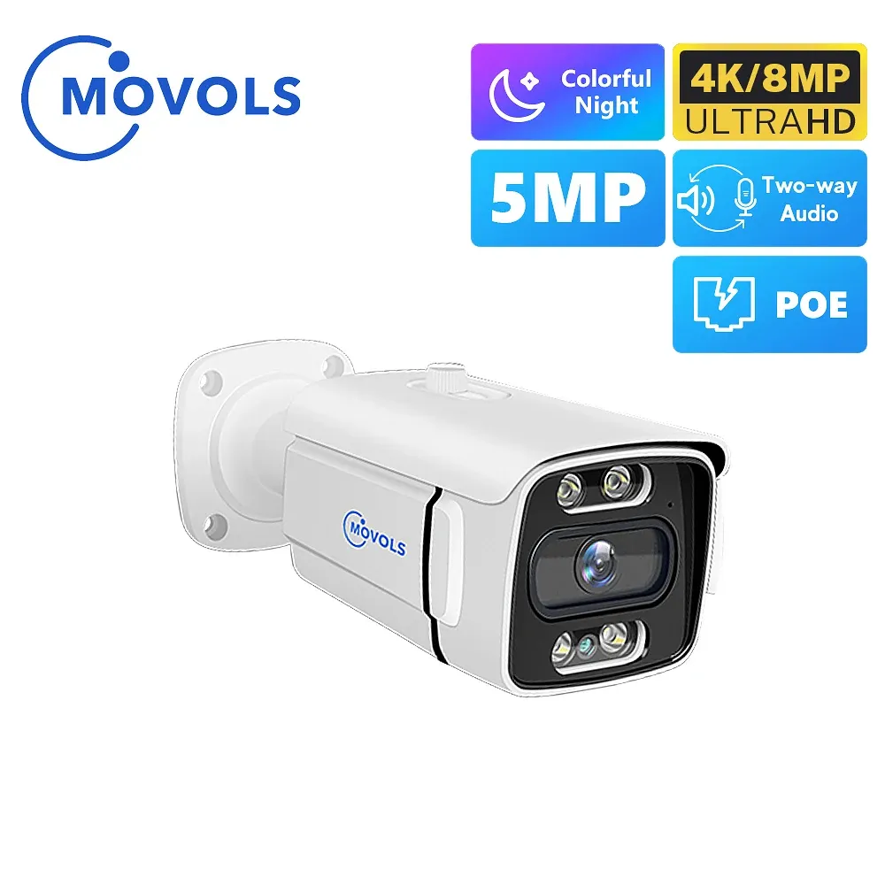 Caméras Movols 5MP / 4K Tente de surveillance de la surveillance Caméra POE pour le système PoE