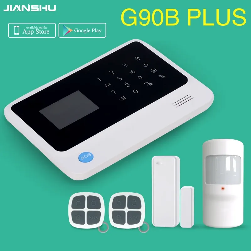 Kits G90B Plus 3G WiFi GSM Security Alarm System Multi Språk Meny App Control Smart Home Burglar Alarm System IFTTT Larmsystem