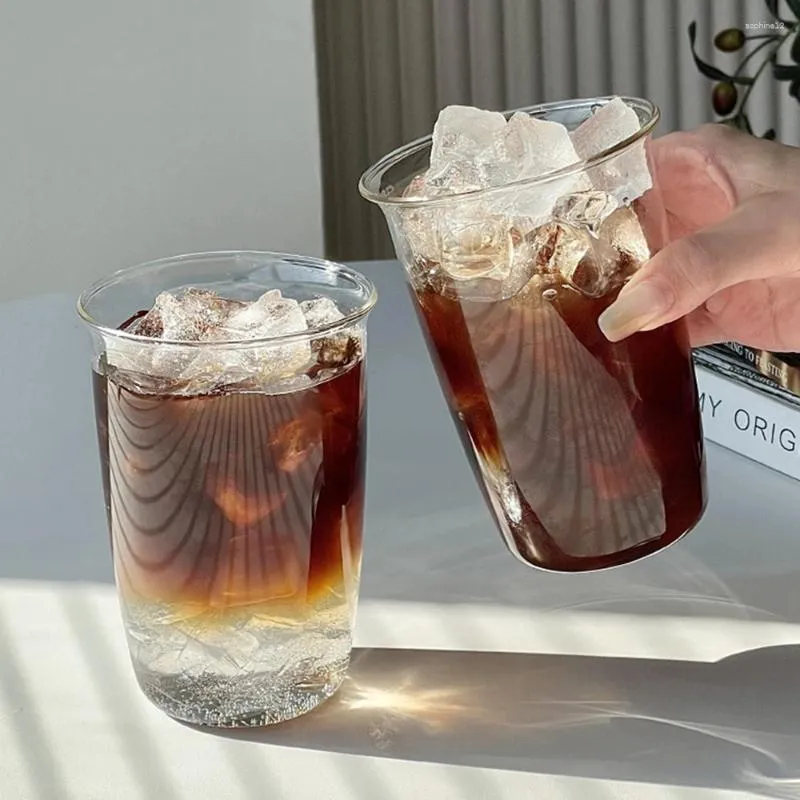 Wine Glasses 420ml Coffee Mug Heat-Resistant Glass Cups Transparent Tea Water Cup For Drinking Milk Beer Juice Tumblers