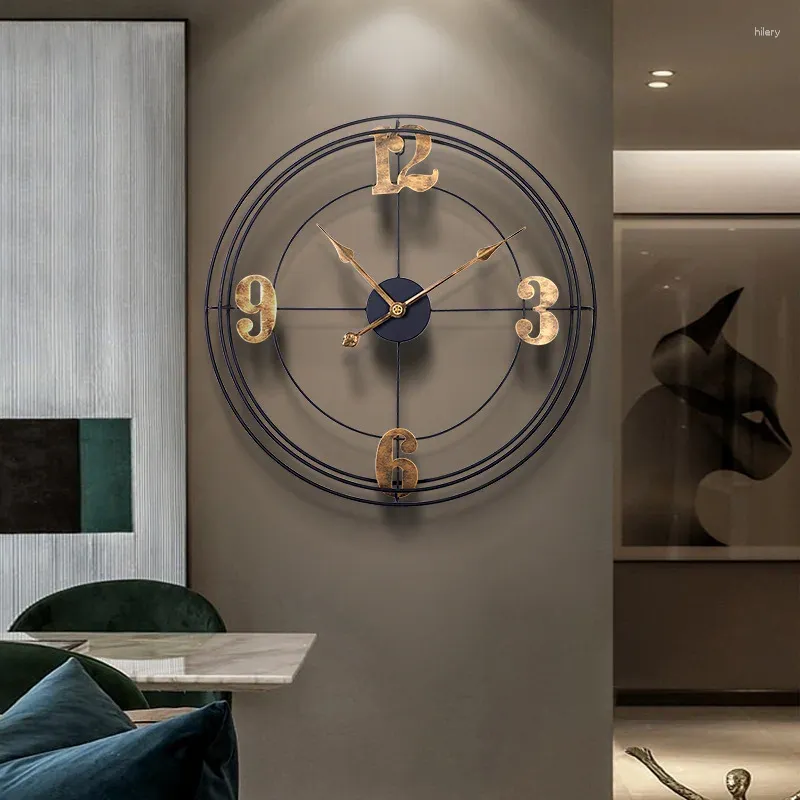 Wandklokken Iron Large Clock Mute Seconds Living Room Decoratie Scandinavian Simple Metal