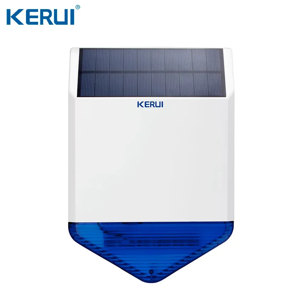 Guanti Kerui SJ1 Sirena solare solare wireless per esterno per sistema di allarme GSM Sicurezza sirena flash sirena impermeabile antitamper