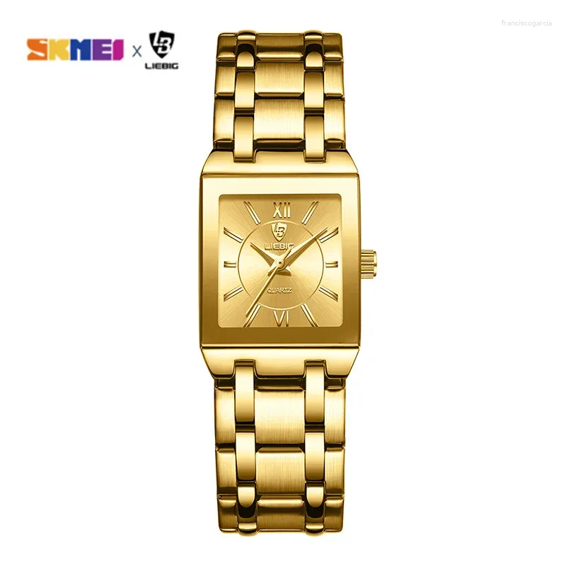 Wristwatches 2024 Luxury Golden Quartz For Women Ladies Fashion 30m Waterproof Female Girl Watches Relogio Feminino Clock L1029