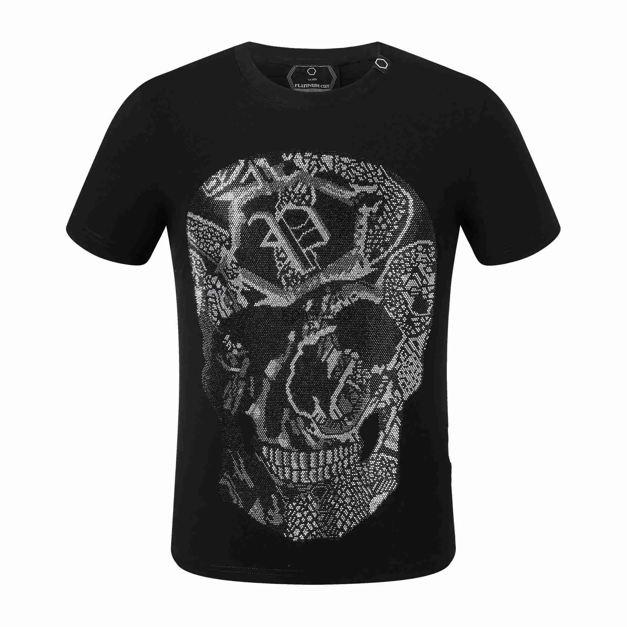 Yeni Plein-Brand T-Shirt Kafatasları Kısa Kollu Tees PP Katil Oyuncak Ayı Tops Plaj Yaz Tarzı Erkek Siyah Desen Partisi Tişört Pp2018 31G3 31G3