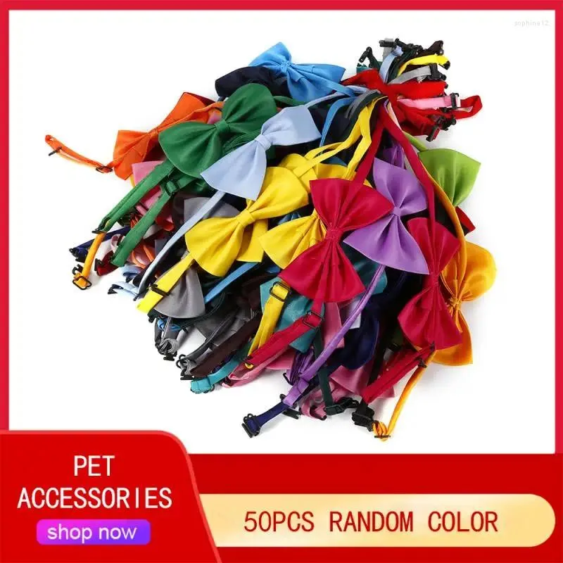 Dog Apparel 50Pcs Pet Bow Tie Adjustable Cat Creative Cute Collar Festival Party Dress Up Grooming Accessories