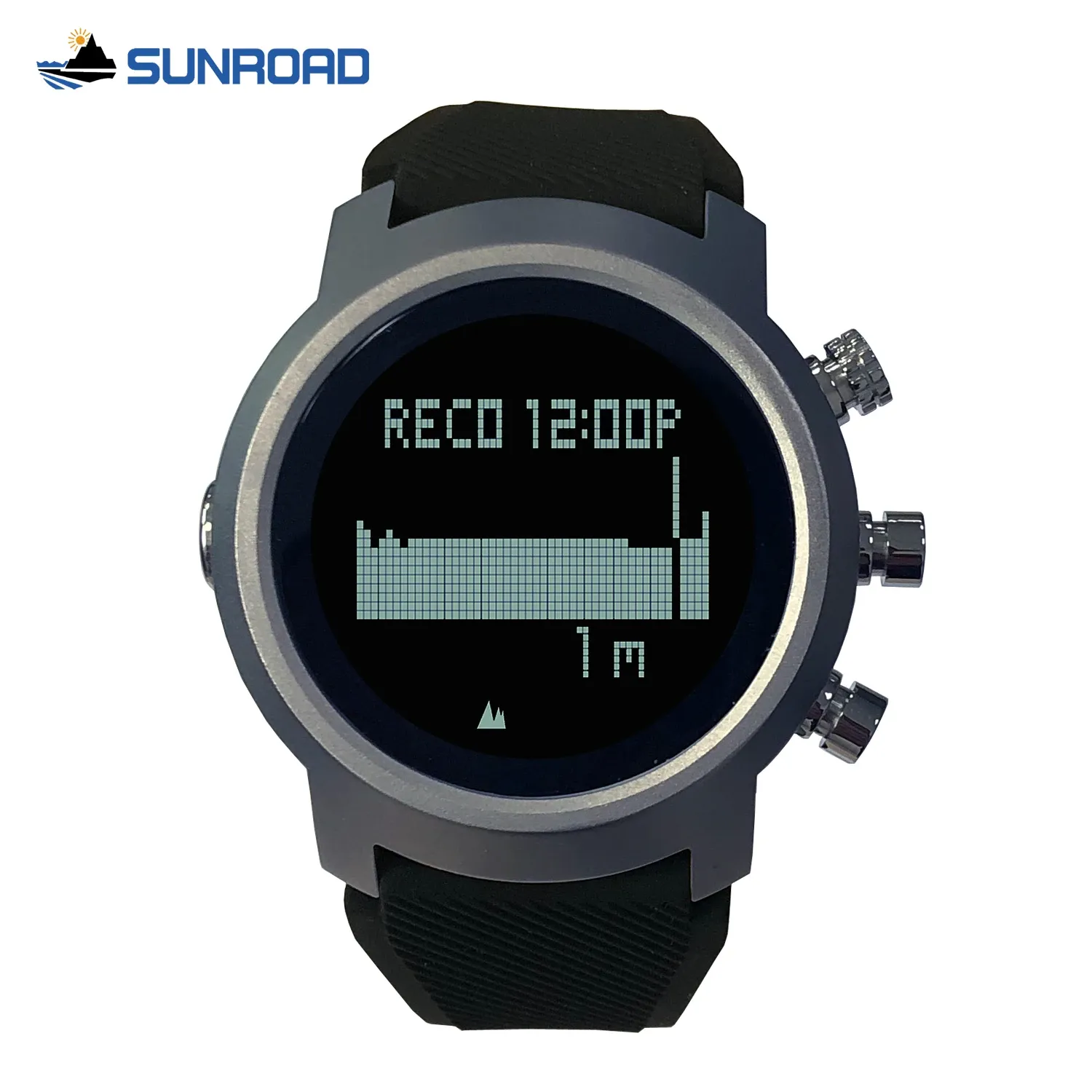 Montres Sunroad Pioneer Touch Diving Digital Watch Compass + Altimeter + Baromètre 5ATM ARPHEPROPH 304 Batterie en acier inoxydable 320mAh Batterie