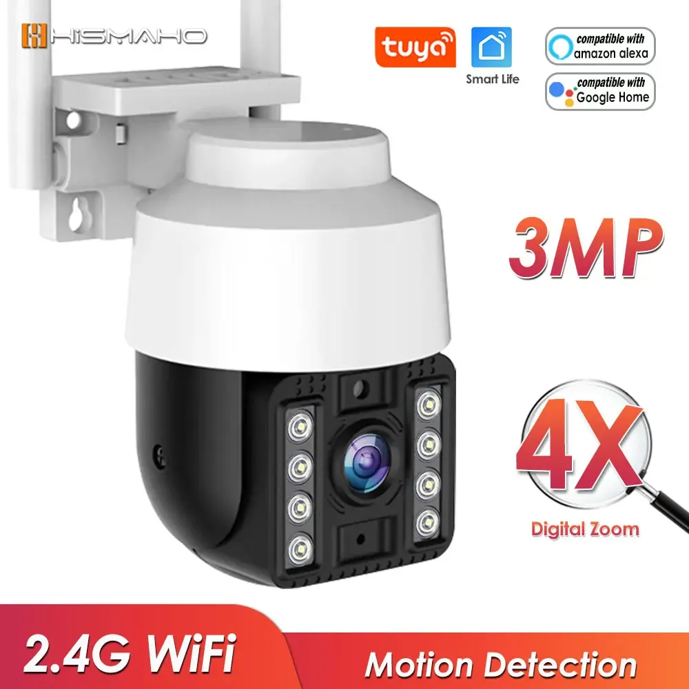 Telecamere tuya ip fotocamera wifi 3mp alexa cctv telecamera di sicurezza mini cam per la protezione della casa ptz videosorveglianza hd h.264 p2p