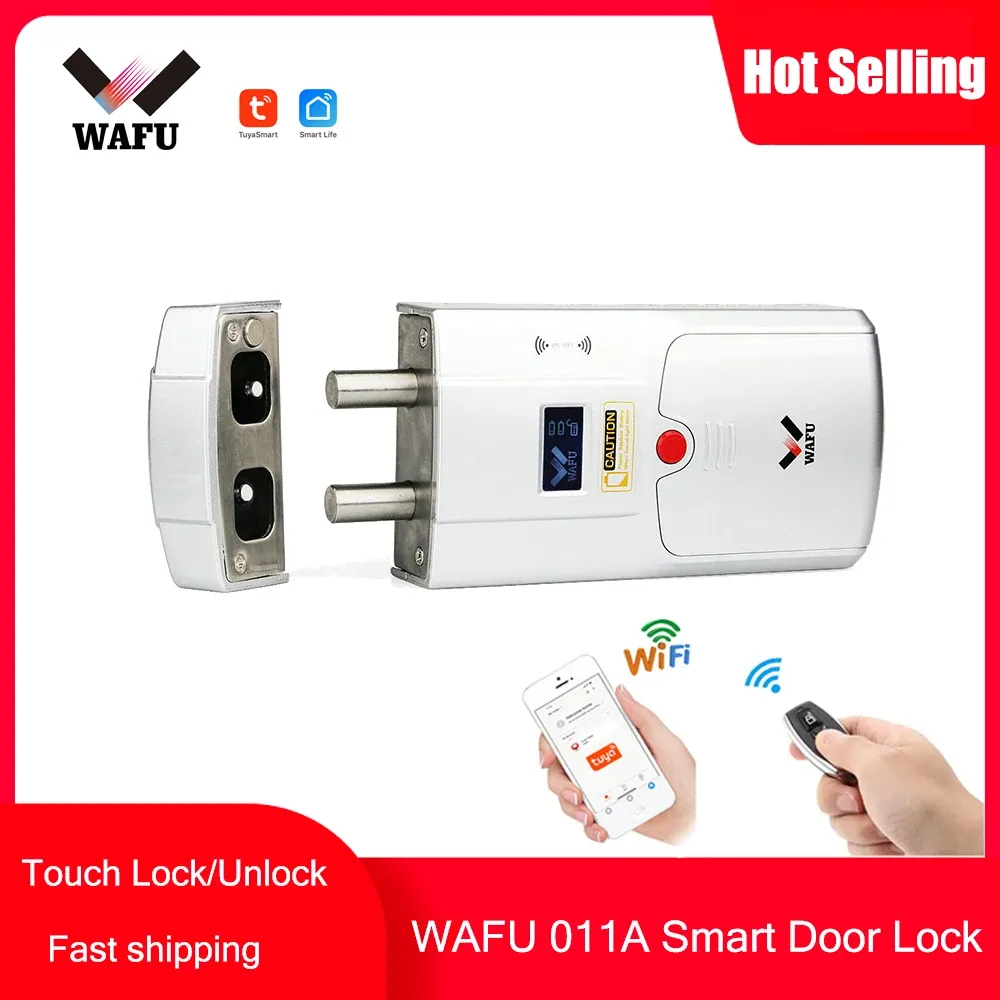 Verrouillage wafu 011a verrouillage de porte tuya wifi smart verrouillage bluetooth mot de passe d'empreintes digitales tactile serrure de porte sans clé.