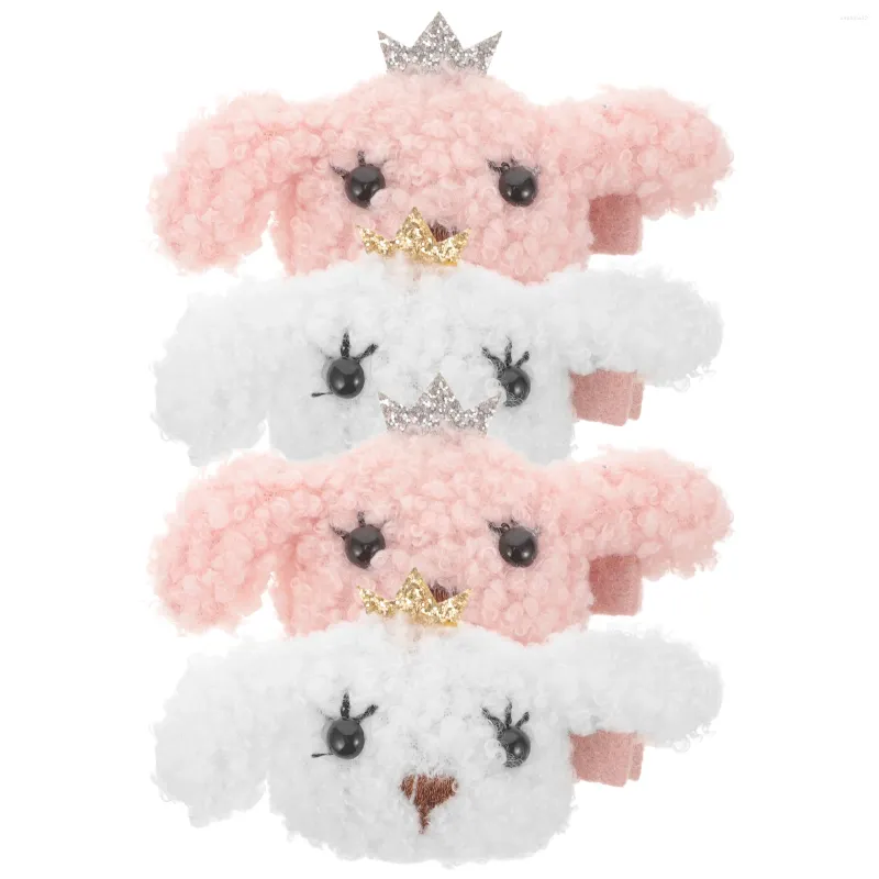 Dog Apparel 4 Pcs Pet Hairpin Po Clip Hairclip Accessory Puppy Shaped Clips Snap Headgear Alligator Fabric Decor Baby Roller