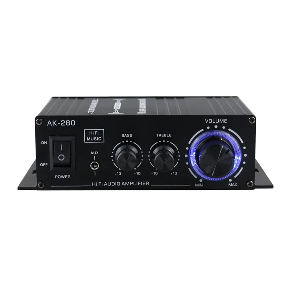 Verstärker AK280 Lautsprecher Power Amp HiFi Bass Stereo Power Amplifier 12V 40W+40W Dual Channel Music Player Heimatheater RCA Aux Input