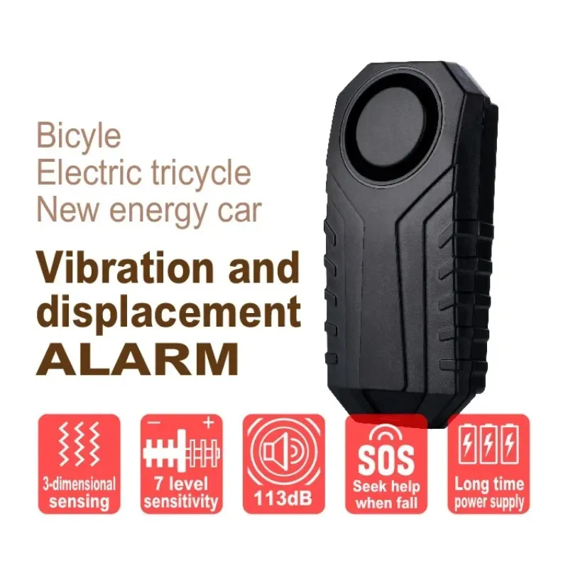 2024 Remote Control Bike Alarm Waterproof Motorcycle Electric Bicycle Security 113dB Anti Lost Remind Vibration Warning Alarm Sensorfor