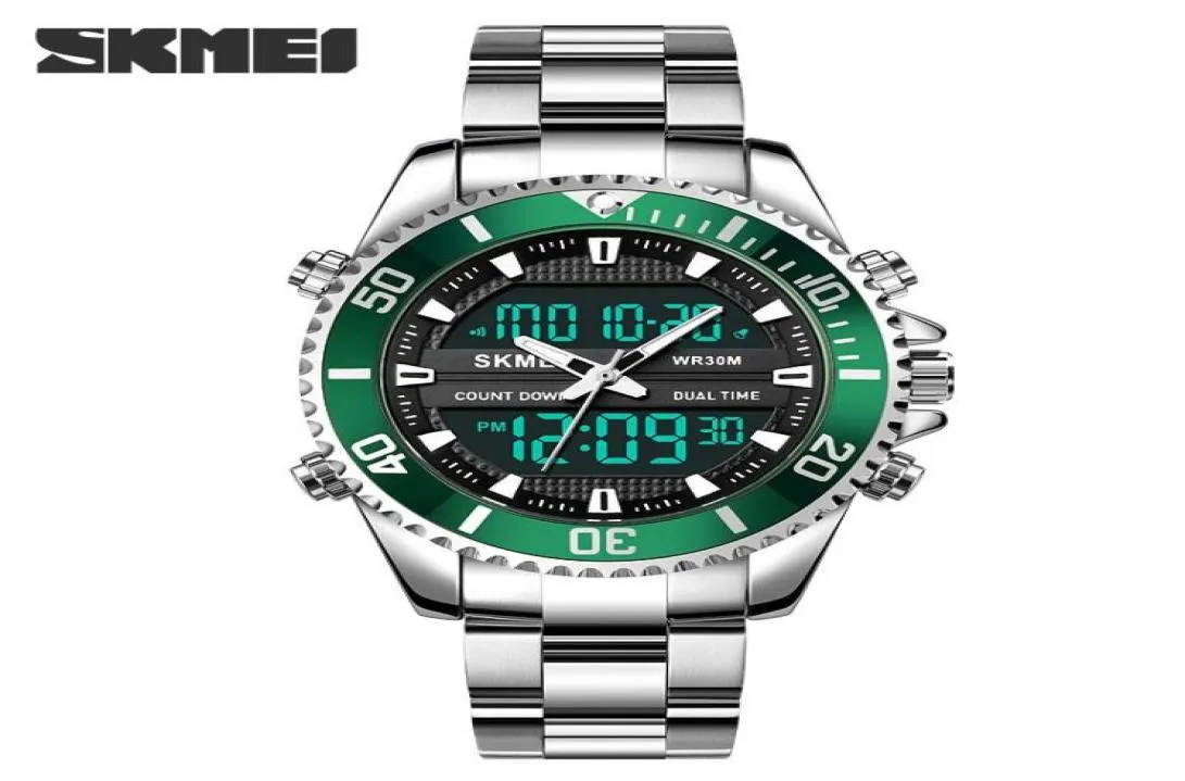 Zegarstka wojskowe 3 czas Wyświetlacz Dual Ruch Sport Watches Męskie Stopwatch data budzika