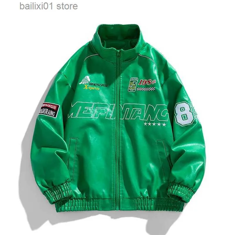 Mens Leather Jacket: American Style Spring/Autumn Casual